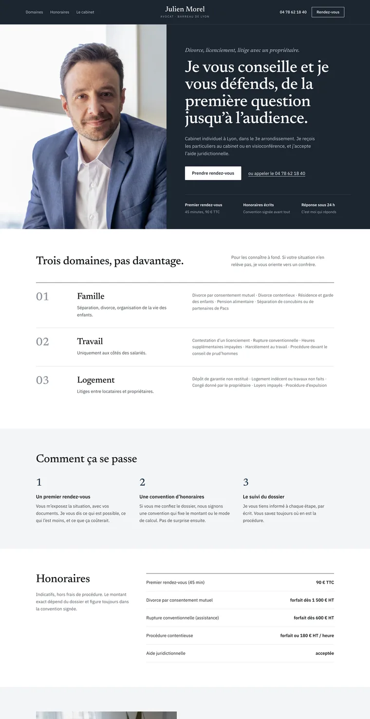 Site de Julien Morel, avocat – version ordinateur