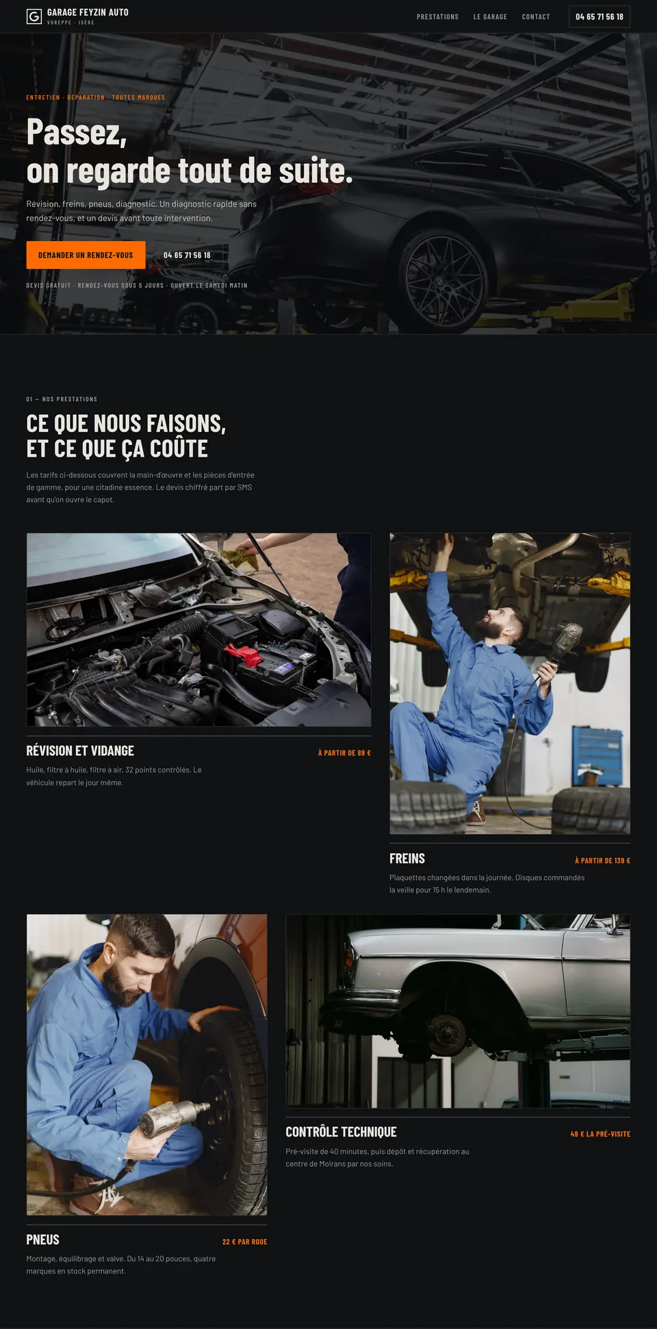 Site Garage Feyzin Auto — version ordinateur