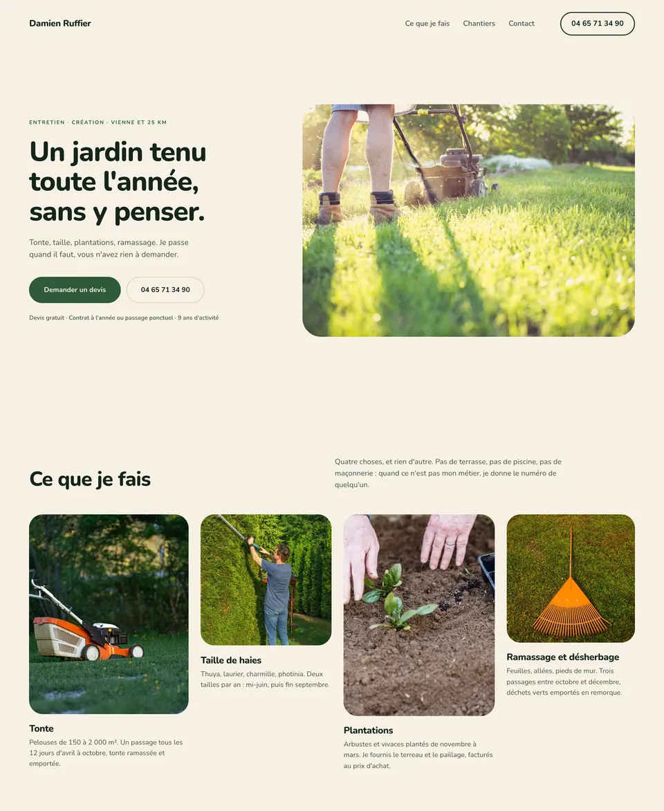 Site Damien Ruffier — version ordinateur