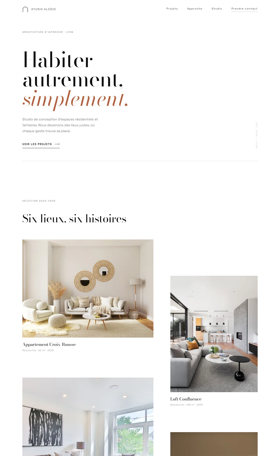 Site Studio Alcôve — version ordinateur